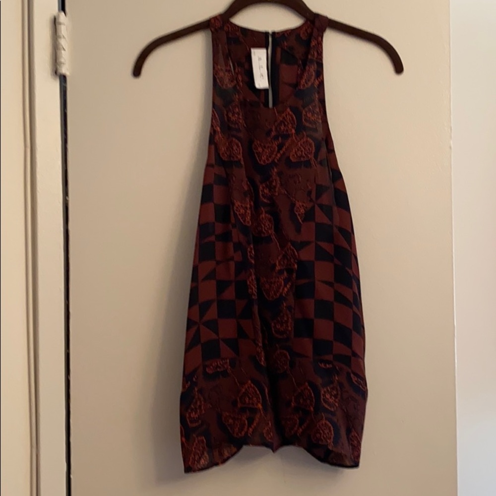 Black and red tank top silk